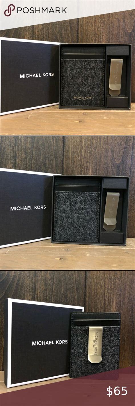 michael kors money clip cc box set|Michael Kors slim billfold wallet.